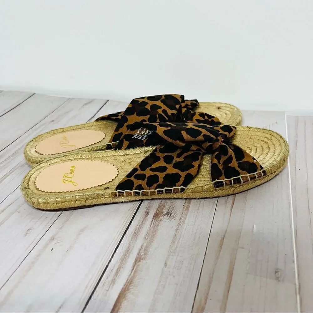 J. Crew Cheetah Animal Print Slip on Espadrille Sandals